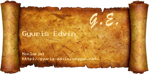 Gyuris Edvin névjegykártya